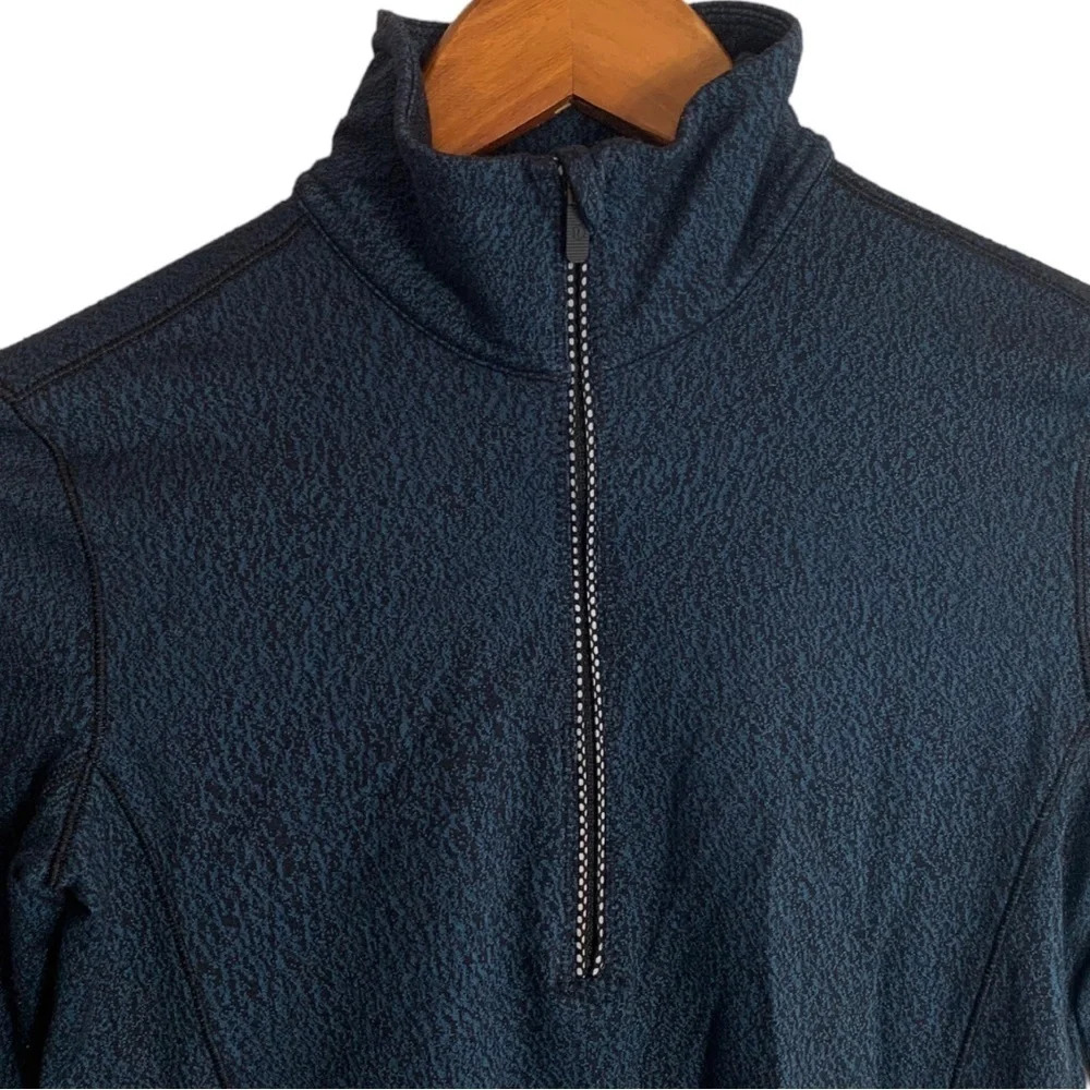 Lululemon Outrun 1/2 Zip Running Luon Spray Jacquard Alberta Lake Black Pullover - Picture 6 of 13